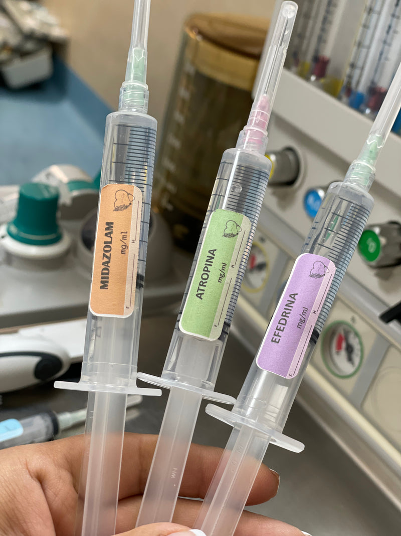 Etiquetas para fármacos anestésicos