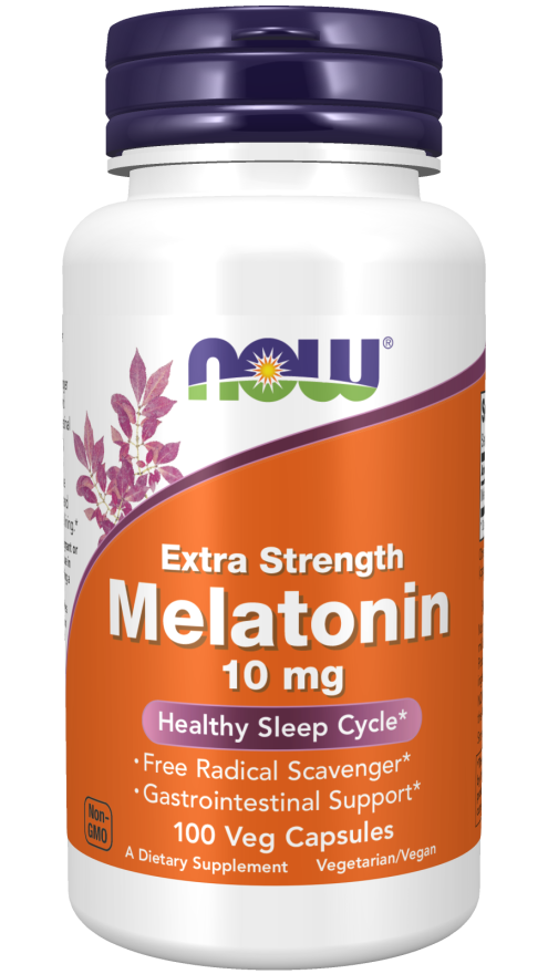 NOW, Melatonin, Extra Strength 10 mg 100 Veg Capsules