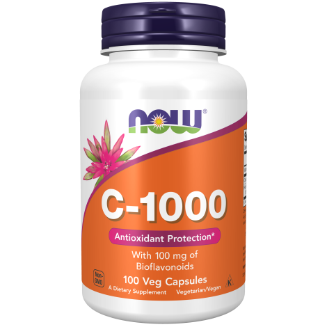 NOW, C-1000 (Vitamina C con 100mg de Bioflavonoides), 250 Cápsulas veganas