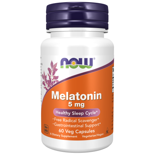 NOW, Melatonina, 5 mg, 60 Capsulas vegetarianas