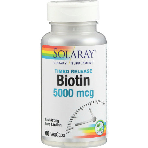 SOLARAY, Biotina, 5000 mcg, 60 pastillas
