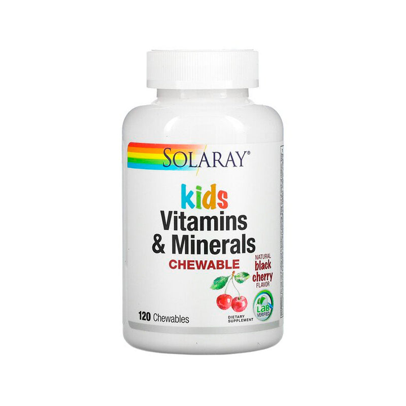 SOLARAY, Vitaminas y Minerales Masticables para Niños, 120 Tabletas masticables