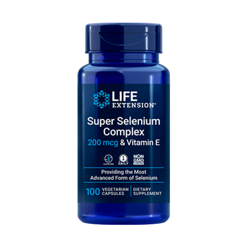 LIFE EXTENSION, Complejo de superselenio y vitamina E, 200 mcg, 100 Cápsulas vegetarianas | Super Selenium Complex 200 mcg & Vitamin E