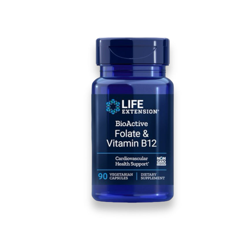 Folato bioactivo y vitamina B12, 90 capsulas vegetarianas LIFE EXTENSION