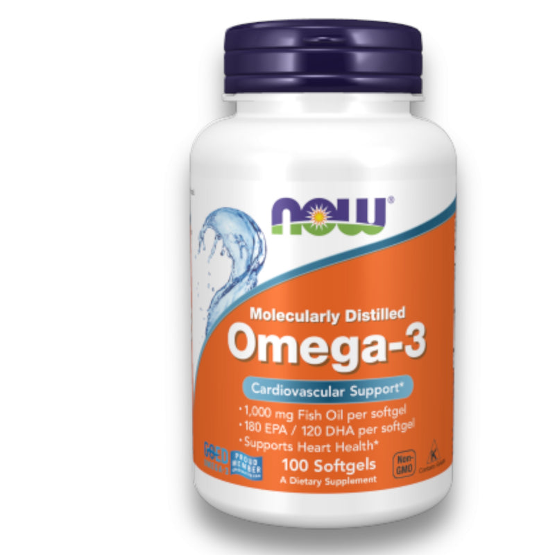 NOW, Omega 3 destilado molecularmente, 100 Cápsulas blandas