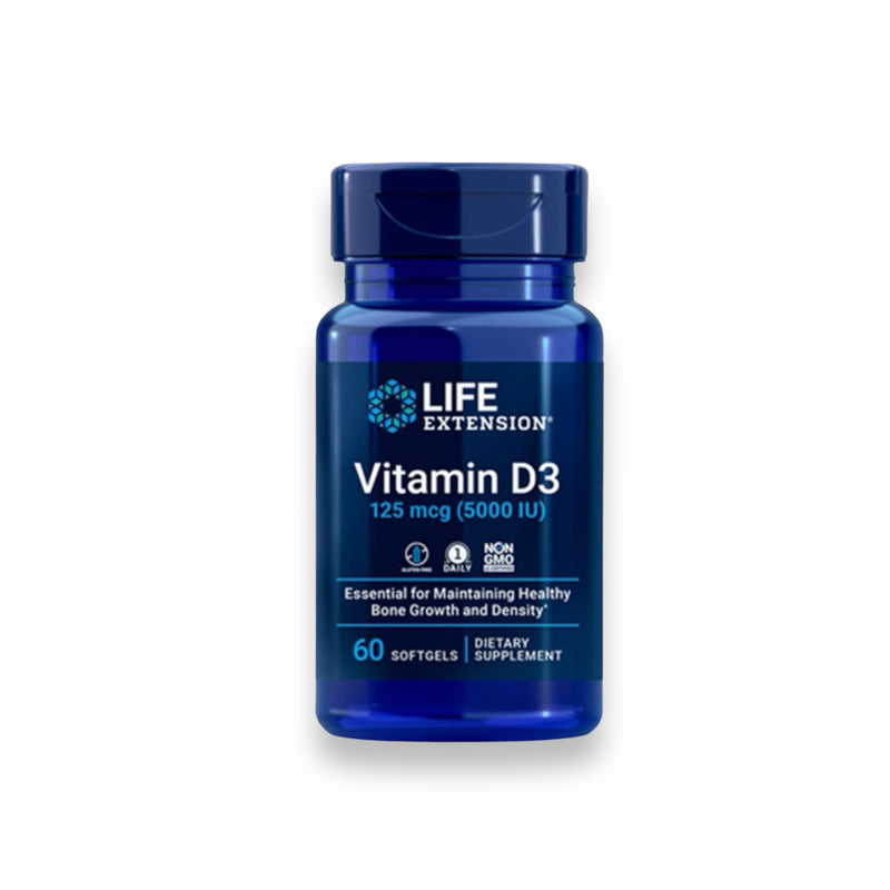 Vitamina D3 (5,000 IU) 60 Cápsulas blandas LIFE EXTENSION