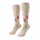 Medias de compresión - flor (fondo rosa palo)