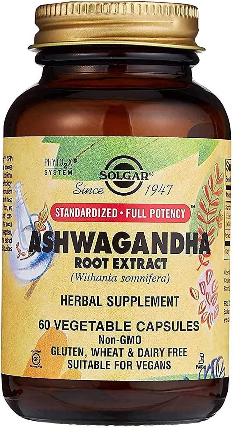 SOLGAR, Extracto de raiz de Ashwagandha, 400 mg, 60 capsulas