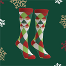 Medias de compresión Santa Claus rombos  🧑🏻‍🎄