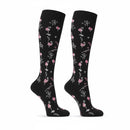 Medias de compresión - flor rosa pequeña